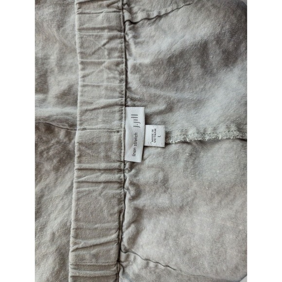 J Jill Linen Elastic Waist Linen Crop Pockets Pull On Pants Xl Capris Oatmeal A2 - Picture 3 of 13